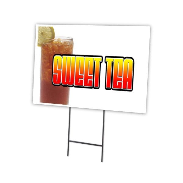 Sweet Tea Yard Sign & Stake outdoor plastic coroplast window, C-1216 Sweet Tea